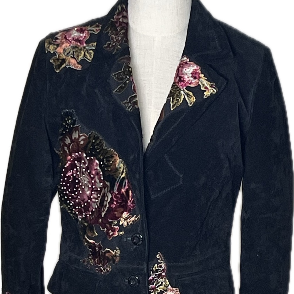 Vintage Suede Floral Wilson’s Leather Jacket W/ Pink Lining - Small - Picture 8 of 9